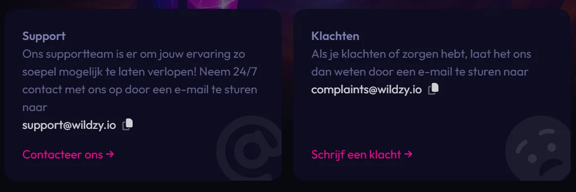Wildzy Casino Klantenservice